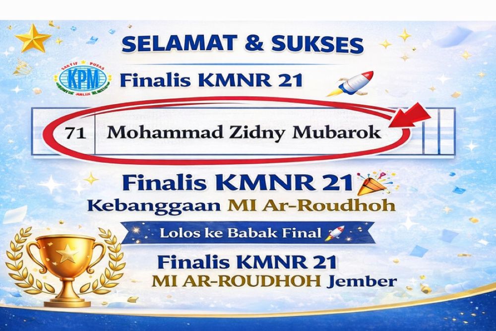 Bangga! Siswa MI Ar-Roudhoh Jember Lolos ke Babak Final KMNR 2026 Tingkat Nasional