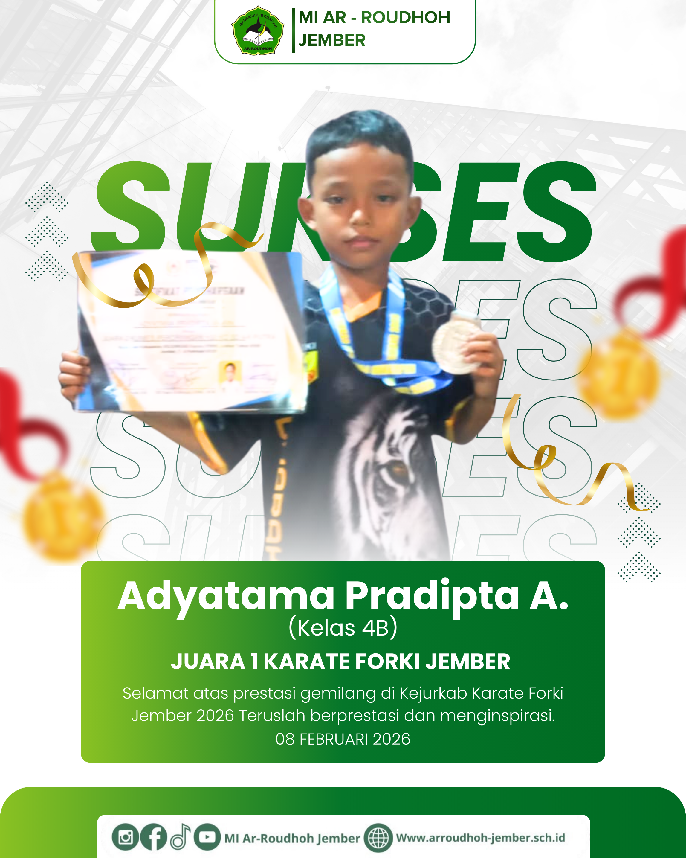 MI Ar-Roudhoh Jember Kembali Torehkan Prestasi Gemilang